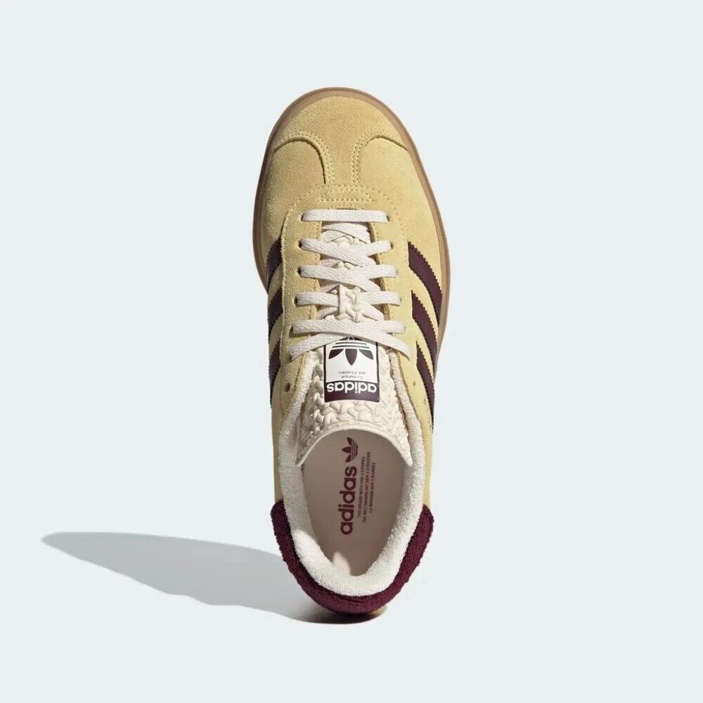 adidas WMNS Originals Gazelle Bold Almost Yellow Maroon IF Women Size - Picture 10 of 10